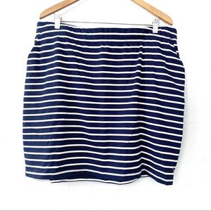 Joules Blue Striped Pull-On Elastic Waist Skirt 14